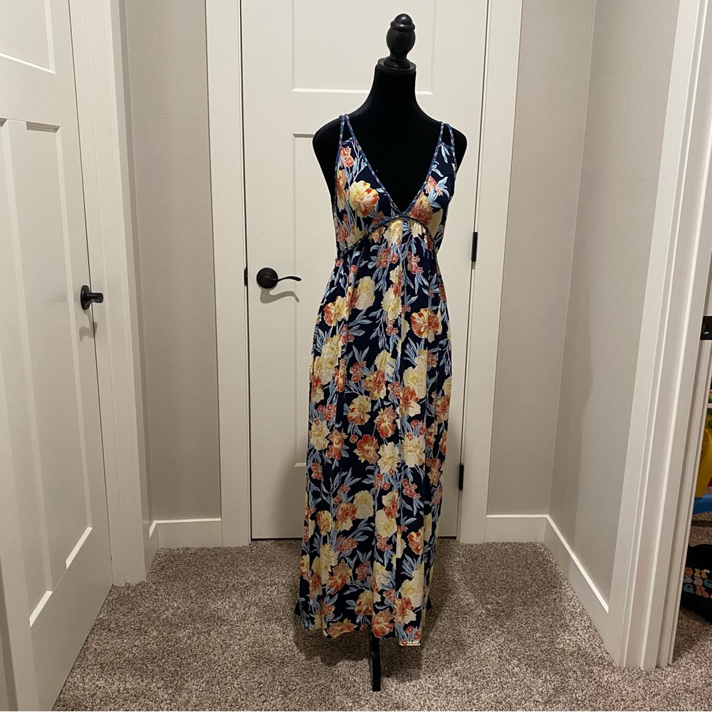 Xhilaration Navy Floral Maxi Dress